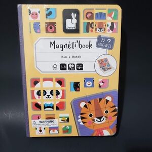 Janod Magnetibook Mix & Match Animal Faces 72 Pieces